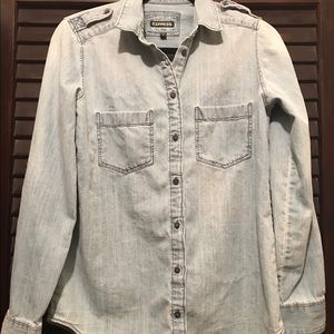 Express Boyfriend Fit Chambray Shirt